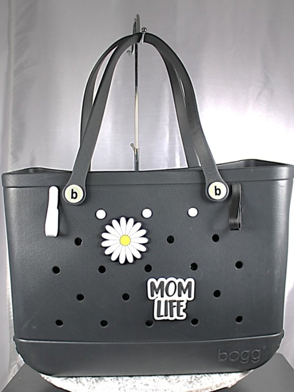 Bogg Bag Original Large Black Tote + 7 Accessories